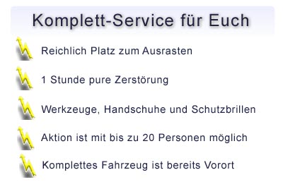 Auto zertrümmern in Hamburg/Norderstedt - CarBashing Service